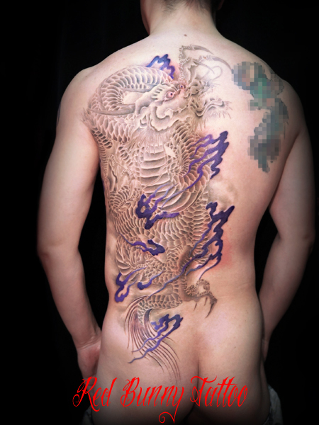 刺青　龍　デザイン　白筋